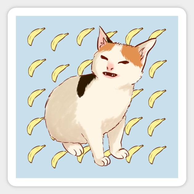 Cat NO Banana Sticker by Ebidcheese